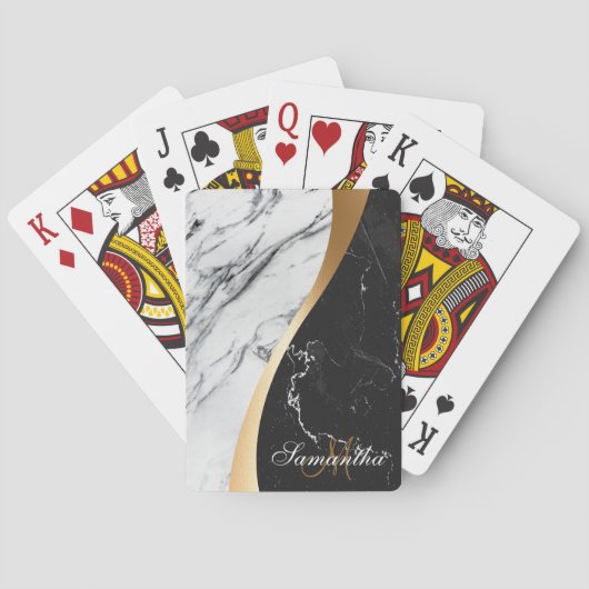 Jeu De Cartes Noir et Marbre blanc (dos)