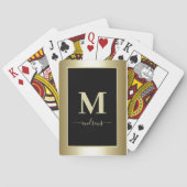 Jeu De Cartes Noir et or Signature Nom Lecture Cartes (dos)
