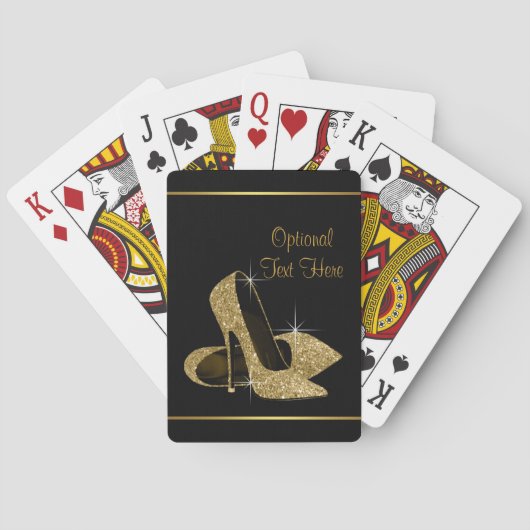 Jeu De Cartes Noir et talons hauts d'or (dos)