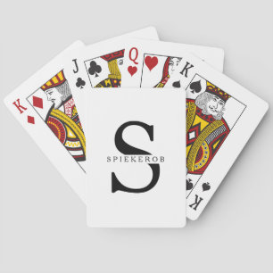 Jeu De Cartes Noir minimaliste moderne Nom personnalisé