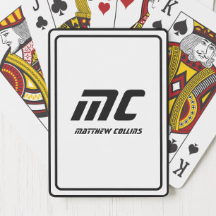Jeu De Cartes Noir moderne et blanc minimaliste simple personnal