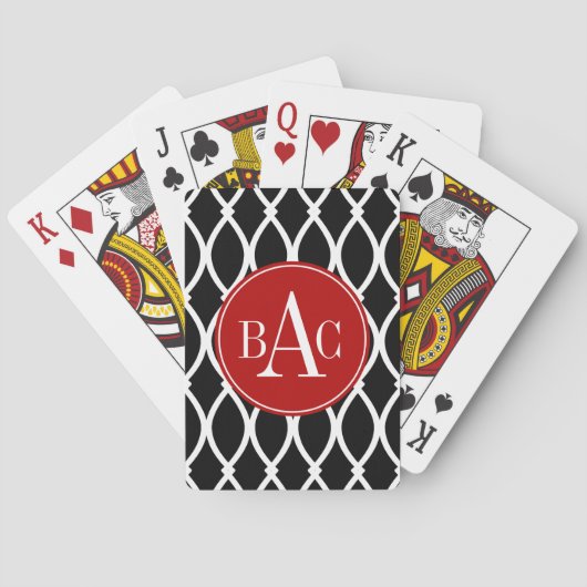 Jeu De Cartes Noir Monogramme Barcelone Imprimer (dos)