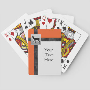 Jeu De Cartes Noir, orange, gris Cartes de jeu avec un cerf
