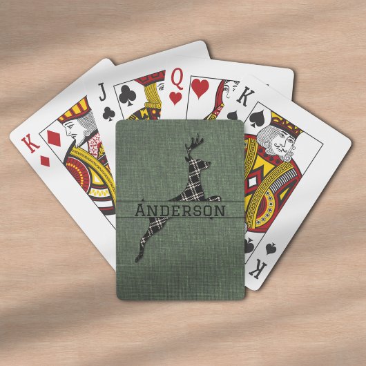 Jeu De Cartes Noir Rustique Moderne Et Blanc Plaid Deer