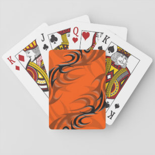 Jeu De Cartes Noir sur Orange "Fumée" Jouer des cartes