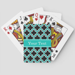 Jeu De Cartes Noir Turquoise Blanc Marocain #5DS Nom Mon