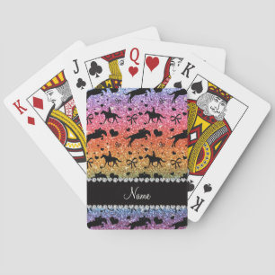 Jeu De Cartes Nom arc-en-ciel lumineux parties scintillant des c