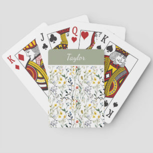 Jeu De Cartes Nom botanique de fleur sauvage à l'aquarelle