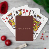 Jeu De Cartes Nom d'anniversaire de jeune fille en rouge foncé e