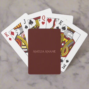 Jeu De Cartes Nom d'anniversaire de script rose poudré et rouge