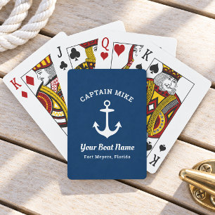 Jeu De Cartes Nom de bateau de capitaine de marine personnalisé