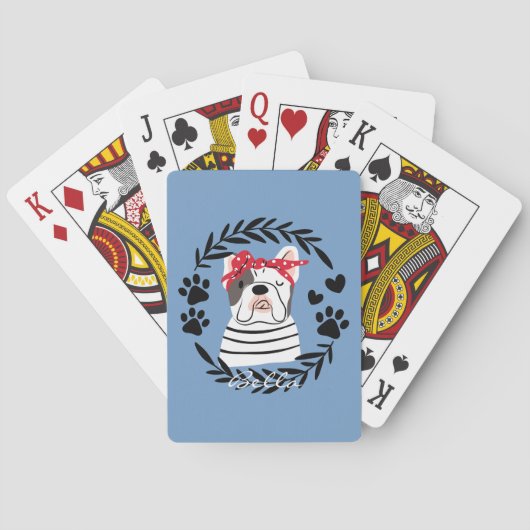 Jeu De Cartes Nom de chien personnalisé Bulldog (dos)
