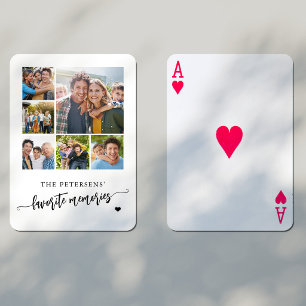 Jeu De Cartes Nom de collage de photos de famille personnalisé