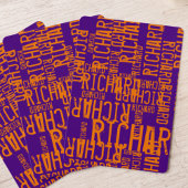 Jeu De Cartes Nom de couleur orange imprimé sur le pourpre