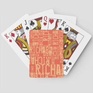 Jeu De Cartes Nom de couleur rouge vieilli