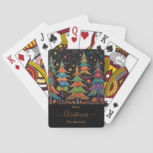 Jeu De Cartes Nom de famille des arbres de Noël (dos)