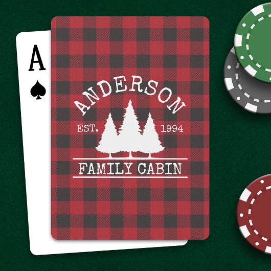 Jeu De Cartes Nom de famille du cabine Red Buffalo Plaid