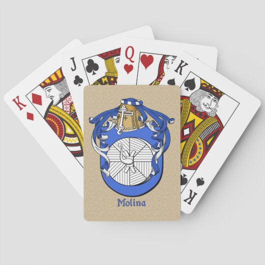 Jeu De Cartes Nom de famille espagnol Molina Shield et Mantle (dos)
