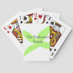 Jeu De Cartes Nom de famille pastel abstrait feuille verte rétro