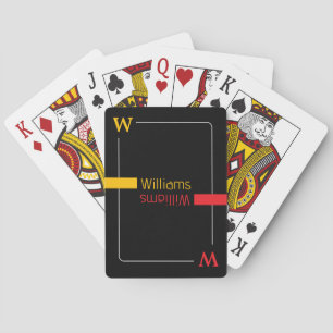 Jeu De Cartes Nom de famille personnalisé - jaune rouge personna