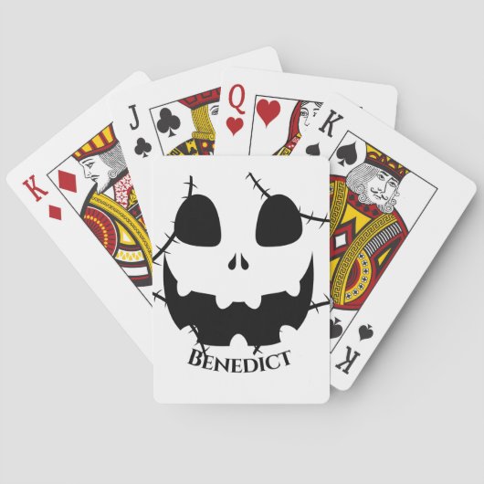 Jeu De Cartes Nom de la face du citrouille de l'Halloween simple (dos)