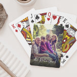 Jeu De Cartes Nom de la famille de filtres lumineux personnalisé<br><div class="desc">Personnalisez facilement ces cartes à jouer avec vos photos de famille préférées personnalisées rehaussées d'un filtre ludique et nom écrit dans la calligraphie moderne.</div>