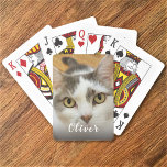 Jeu De Cartes Nom de la photo de l'animal personnalisé<br><div class="desc">Téléchargez une photo, ajoutez un nom et créez facilement vos cartes de jeu de vélos personnalisées. Vous pouvez TRANSFÉRER ce DESIGN sur d'autres produits Zazzle et l'ajuster à la plupart des articles Zazzle. Vous pouvez également cliquer sur le bouton PERSONNALISER pour ajouter, supprimer ou modifier des détails comme la couleur...</div>