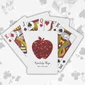 Jeu De Cartes Nom de l'enseignant personnalisé Red Apple Faux Pa