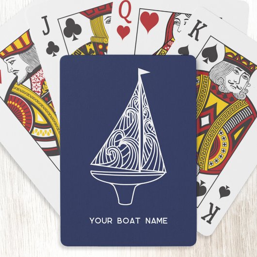 Jeu De Cartes Nom du bateau à voiles Nautique Marine Bleue