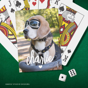 Jeu De Cartes Nom du chien personnalisé Carte de lecture photo