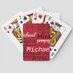 Jeu De Cartes nom du joueur personnalisé rouge