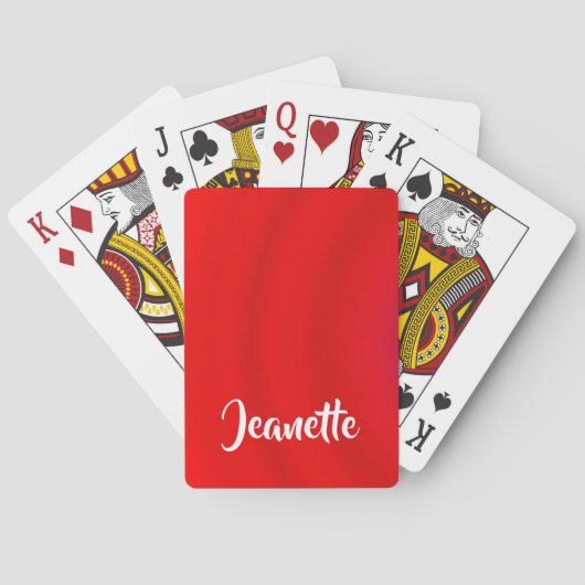 Jeu De Cartes Nom du jumbo, dégradé rouge solide (dos)