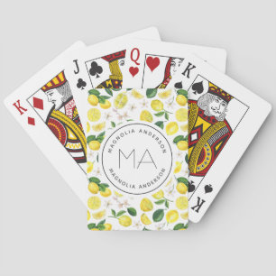 Jeu De Cartes Nom du monogramme Motif citron