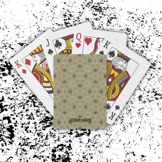 Jeu De Cartes Nom du monogramme motif noir et beige |