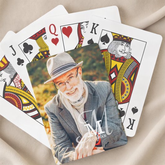 Jeu De Cartes Nom du monogramme Photo moderne élégante personnal