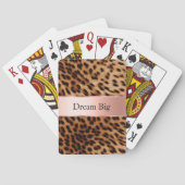 Jeu De Cartes Nom du ruban rose du Rose animal léopard (dos)