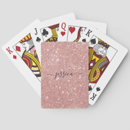 Jeu De Cartes Nom du script de parties scintillant d'or rose mod (dos)