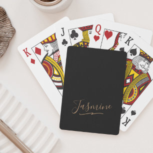 Jeu De Cartes Nom du script féminin en or noir moderne