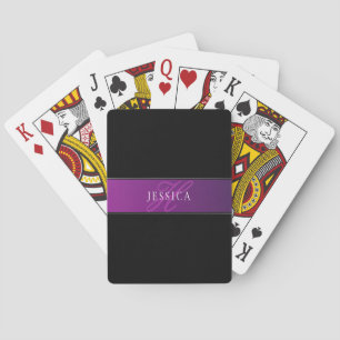 Jeu De Cartes Nom élégant & Initiale/s monogrammée/s