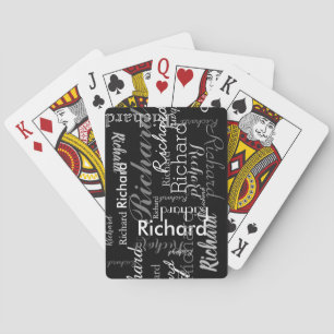 Jeu De Cartes Nom gris personnalisé Typographie noire