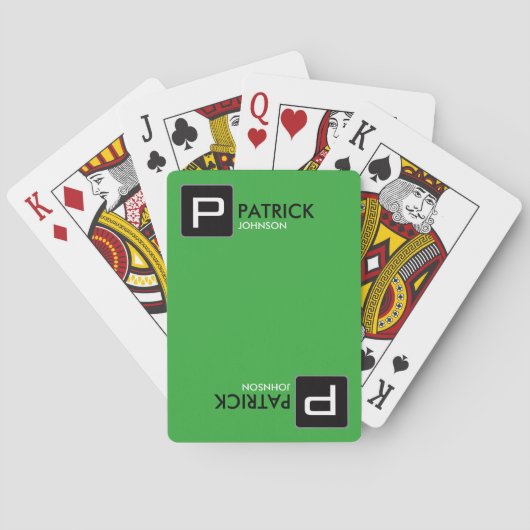 Jeu De Cartes nom/initiale personnalisés de monogramme sur le (dos)