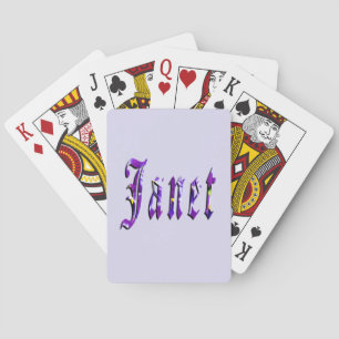 Jeu De Cartes Nom Janet floral pourpre,