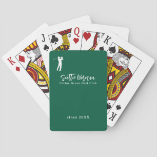 Jeu De Cartes Nom manuscrit personnalisé de golfeur vert