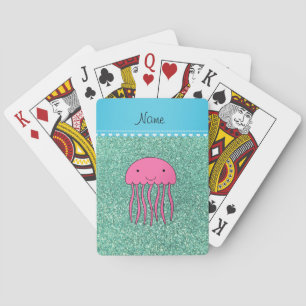 Jeu De Cartes Nom méduse rose mousse de mer vert paillettes