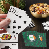 Jeu De Cartes Nom moderne Monogram Irish Flag Shamrock (In Situ)