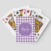Jeu De Cartes Nom monogrammé à la mode violet clair (dos)