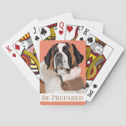 Jeu De Cartes Nom personnalisé Art numérique de chien St. Bernar