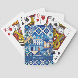 Jeu De Cartes Nom personnalisé Azulejo Tiles Motif