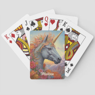 Jeu De Cartes Nom personnalisé belle licorne