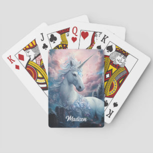 Jeu De Cartes Nom personnalisé belle licorne